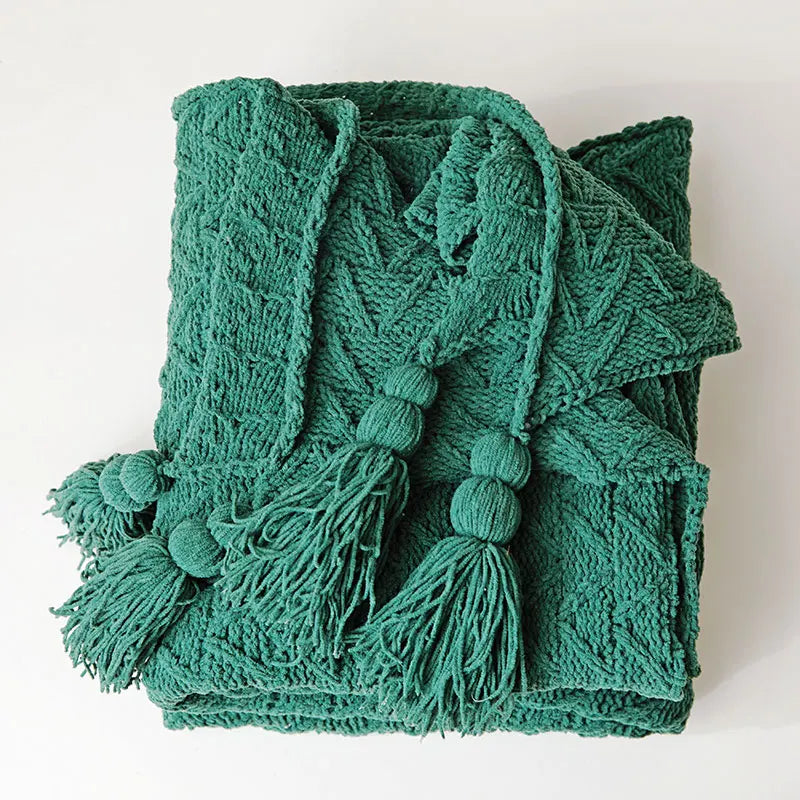 HeartKnit Kuscheldecke aus Chenille | Strickdesign | Für Bett & Sofa | Weich & Gemütlich