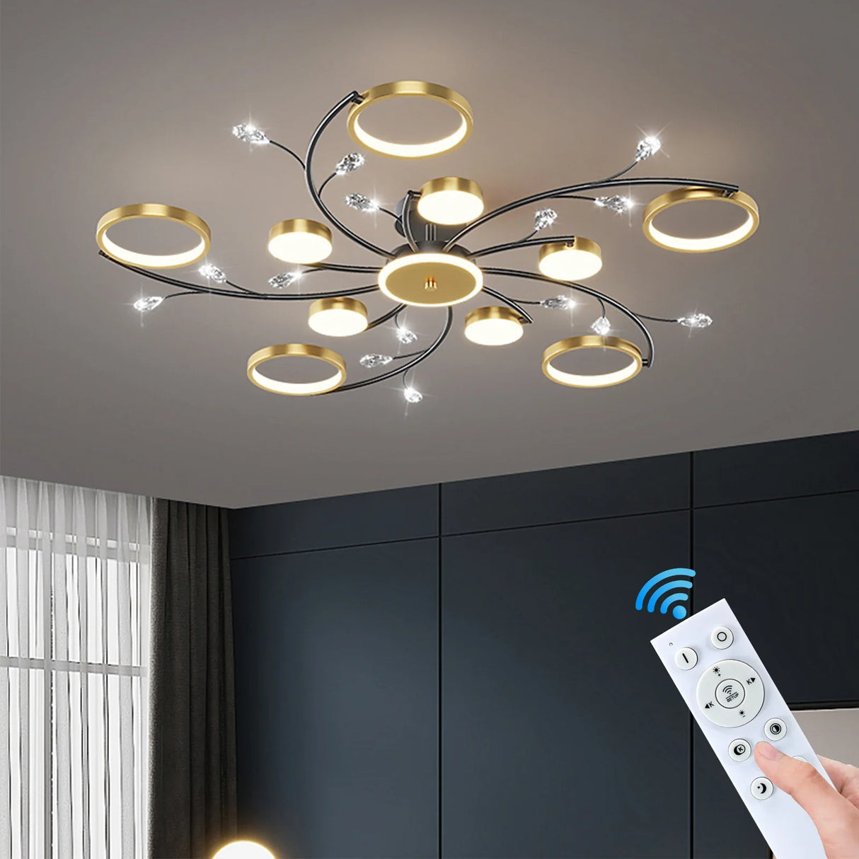 GlowDrape Dimmbare Pendelleuchte | Modernes Design | LED Licht mit variabler Helligkeit | Perfekt für Wohn- & Esszimmer