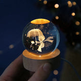 LumoAurora 3D Kristall Nachtlicht | LED Dekorationslampe | Kabellos | Farbwechsel | Einzigartige Geschenkidee