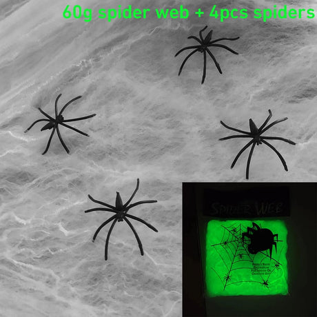 CreepyWeb Dehnbares Spinnennetz | Künstliche Halloween-Dekoration | Gruselige Party-Requisiten & Horrorhaus-Deko