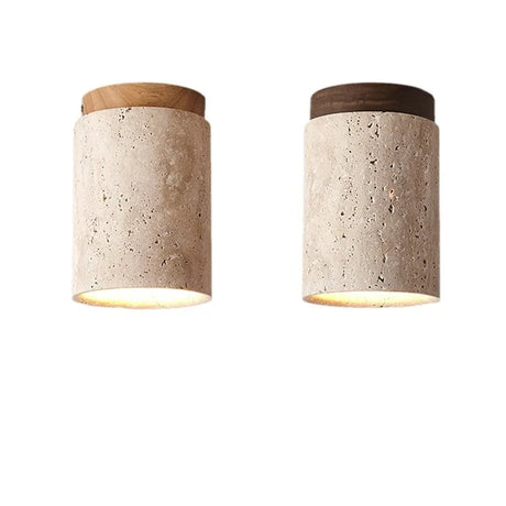 StoneGlow Travertin Hängelampe | Eingebautes Design | Elegante Beleuchtung für Flur und Treppen