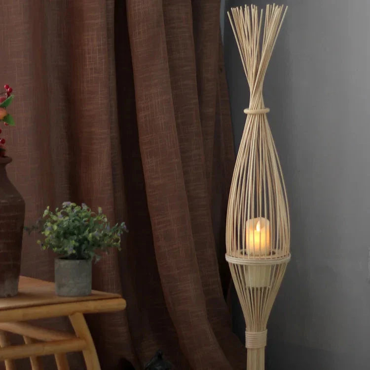 GlowWeave LED Kerzenlaterne | Handgefertigte Geflecht-Laterne | Stimmungsvolle Beleuchtung | Dekoration für Zuhause
