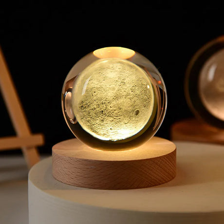LumoAurora 3D Kristall Nachtlicht | LED Dekorationslampe | Kabellos | Farbwechsel | Einzigartige Geschenkidee