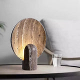 TravertiGlow Travertin Tischlampe | Elegantes Stein-Design | LED-Stimmungslicht für Zuhause