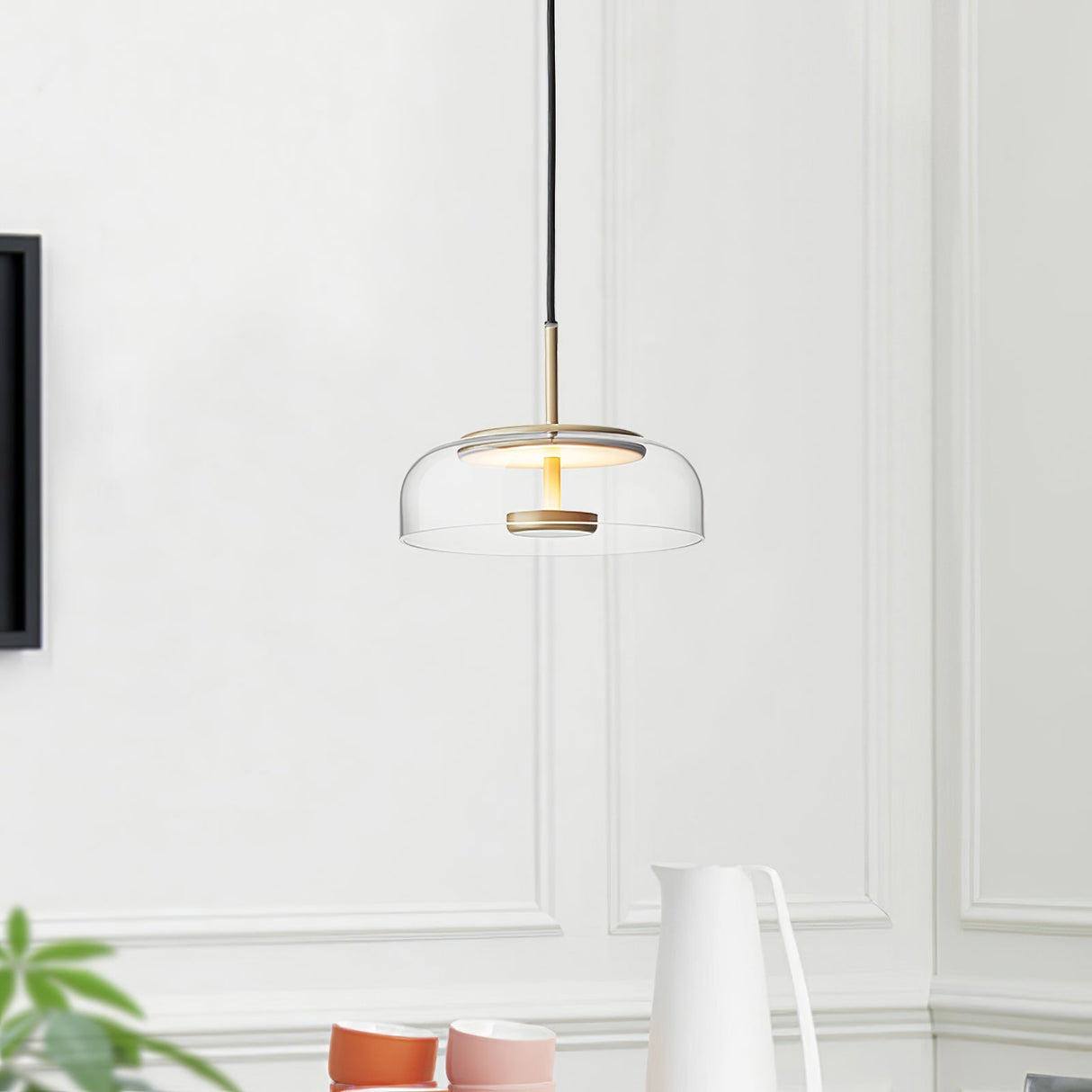 LunaVibe Messing Pendelleuchte | Moderne Hängelampe | Dimmbares Licht | Zeitloses Design