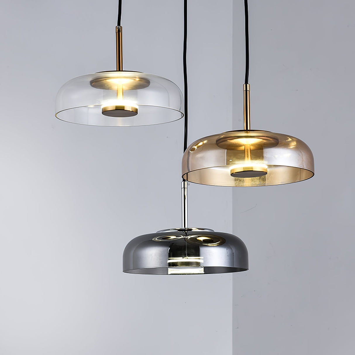 LunaVibe Messing Pendelleuchte | Moderne Hängelampe | Dimmbares Licht | Zeitloses Design
