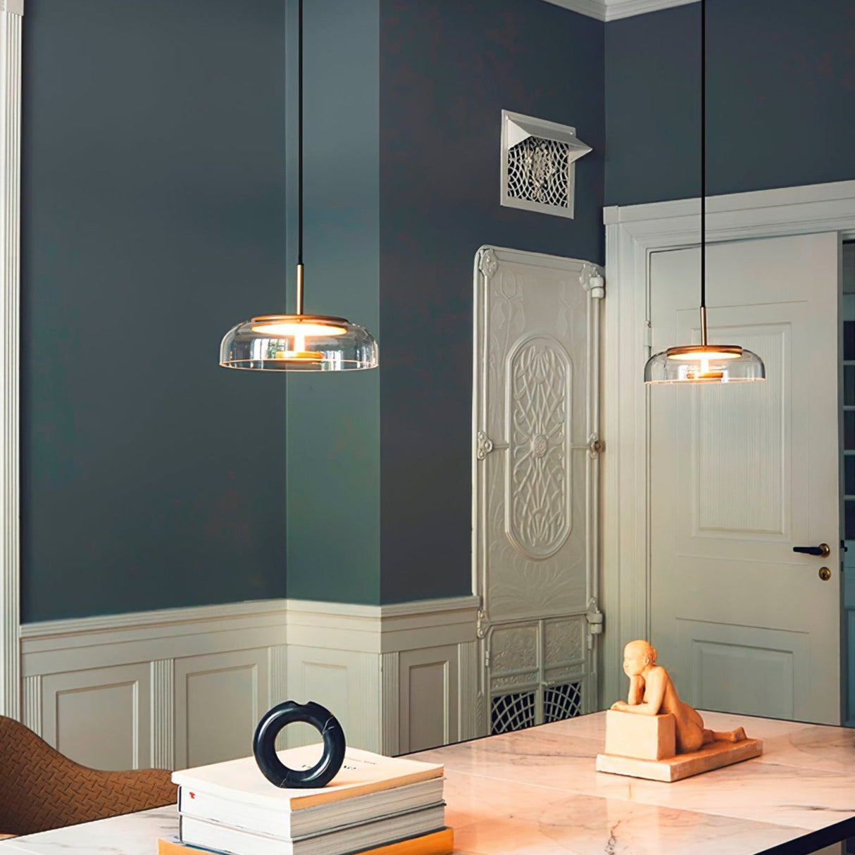 LunaVibe Messing Pendelleuchte | Moderne Hängelampe | Dimmbares Licht | Zeitloses Design