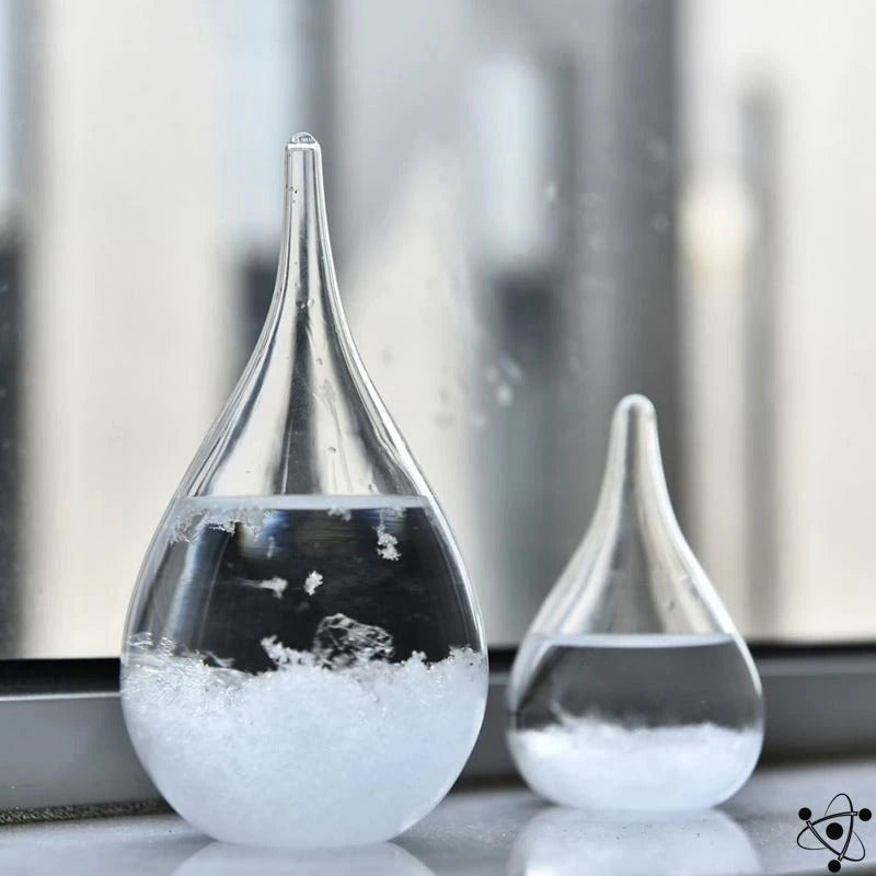 MeteoGlow Sturmglas | Wetteranzeige Deko | Handgefertigtes Glasdesign für Zuhause