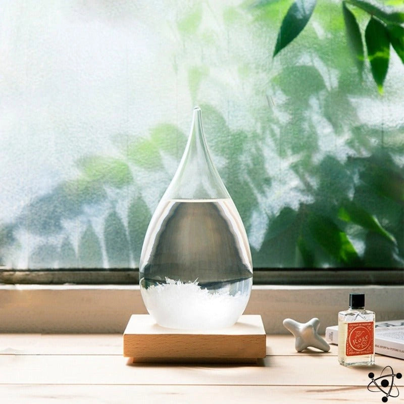 MeteoGlow Sturmglas | Wetteranzeige Deko | Handgefertigtes Glasdesign für Zuhause