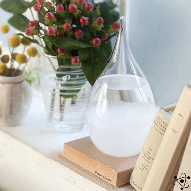 MeteoGlow Sturmglas | Wetteranzeige Deko | Handgefertigtes Glasdesign für Zuhause
