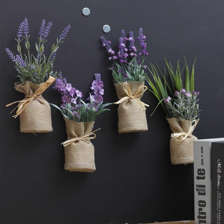 MagnaBloom Kompakte Magnetpflanzen | Dekorative Kunstpflanzen | Weiß, Lavendel & Foliage | Wand- und Kühlschrankdeko