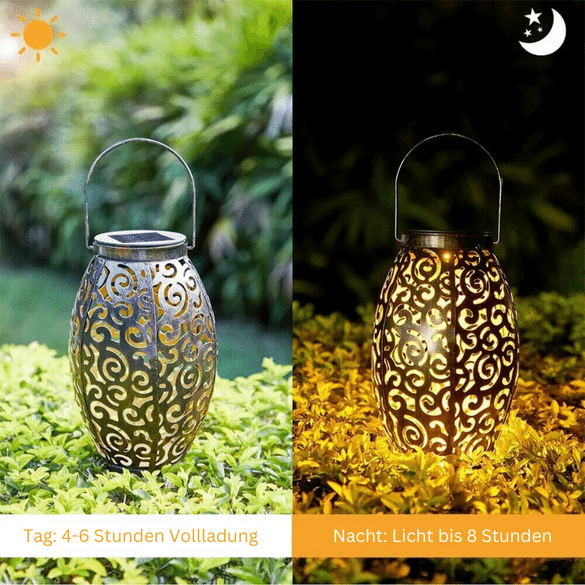 LumiTerra LED Solar Laterne | Outdoor Beleuchtung | Nachhaltig & Wetterfest | Deko für Garten & Balkon