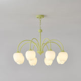 MatchaBloom Tulpen-Kronleuchter | Elegantes Design | Hochwertiges Glas | Perfekt für Esszimmer & Wohnzimmer