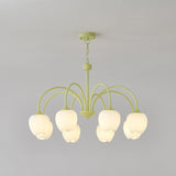 MatchaBloom Tulpen-Kronleuchter | Elegantes Design | Hochwertiges Glas | Perfekt für Esszimmer & Wohnzimmer