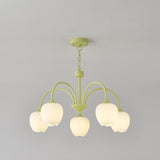 MatchaBloom Tulpen-Kronleuchter | Elegantes Design | Hochwertiges Glas | Perfekt für Esszimmer & Wohnzimmer