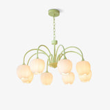 MatchaBloom Tulpen-Kronleuchter | Elegantes Design | Hochwertiges Glas | Perfekt für Esszimmer & Wohnzimmer