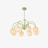 MatchaBloom Tulpen-Kronleuchter | Elegantes Design | Hochwertiges Glas | Perfekt für Esszimmer & Wohnzimmer