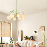 MatchaBloom Tulpen-Kronleuchter | Elegantes Design | Hochwertiges Glas | Perfekt für Esszimmer & Wohnzimmer