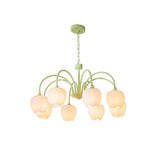 MatchaBloom Tulpen-Kronleuchter | Elegantes Design | Hochwertiges Glas | Perfekt für Esszimmer & Wohnzimmer