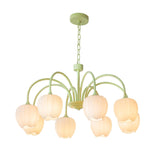 MatchaBloom Tulpen-Kronleuchter | Elegantes Design | Hochwertiges Glas | Perfekt für Esszimmer & Wohnzimmer