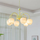 MatchaBloom Tulpen-Kronleuchter | Elegantes Design | Hochwertiges Glas | Perfekt für Esszimmer & Wohnzimmer