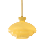 GlacioLux Bauhaus Stil Pendelleuchte | Cremegelbes Glas | Vintage Design | Deckenleuchte für Wohnzimmer & Esszimmer | Stilvolle Beleuchtung für Zuhause