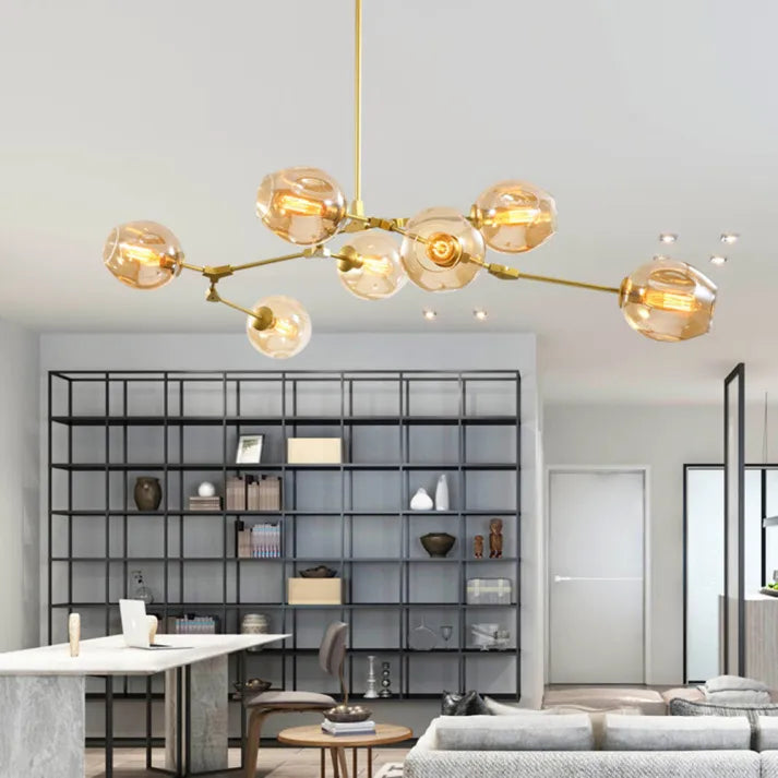 BubbleSphere Sputnik Kronleuchter mit Glaskugeln | Modernes Design | Luxuriöse Beleuchtung für Wohn- & Esszimmer
