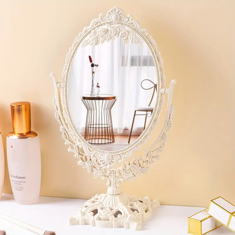 EternaMirror Vintage Schminkspiegel | Zeitloses Design | Eleganter Standspiegel für Ihr Zuhause