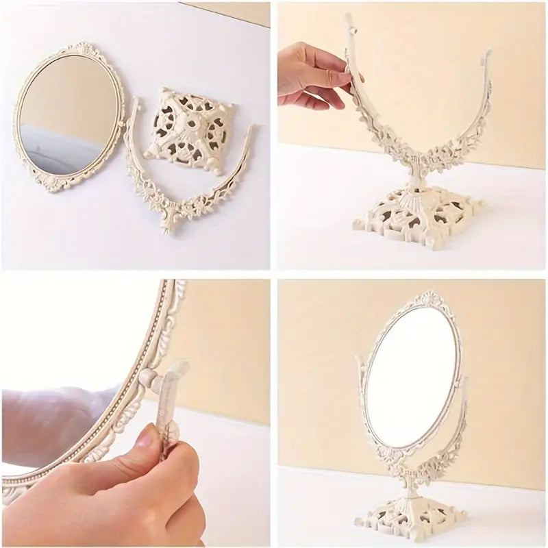EternaMirror Vintage Schminkspiegel | Zeitloses Design | Eleganter Standspiegel für Ihr Zuhause