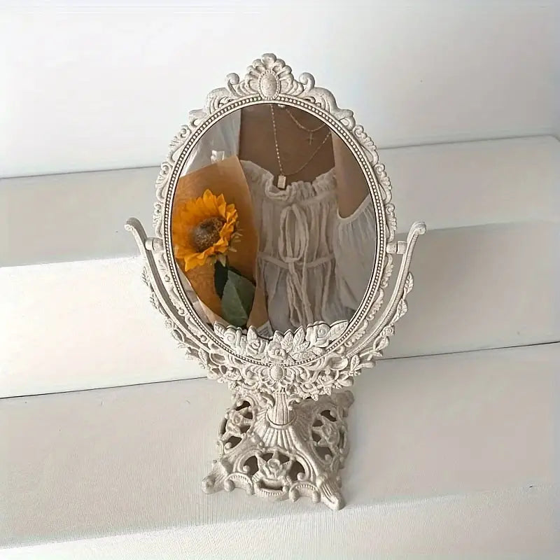 EternaMirror Vintage Schminkspiegel | Zeitloses Design | Eleganter Standspiegel für Ihr Zuhause