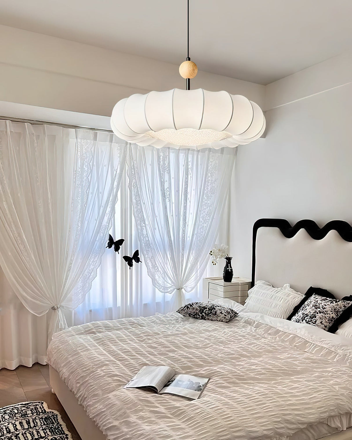 EtherealGlow Winnie Veil Pendelleuchte | Modernes Design | Stimmungsvolle Beleuchtung | Perfekt für Wohnzimmer