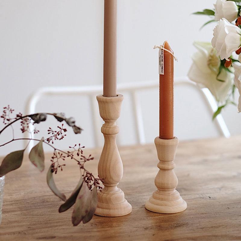 EternaWood Klassische Holz-Kerzenständer | Zeitloses Design | Elegante Tafel-Deko