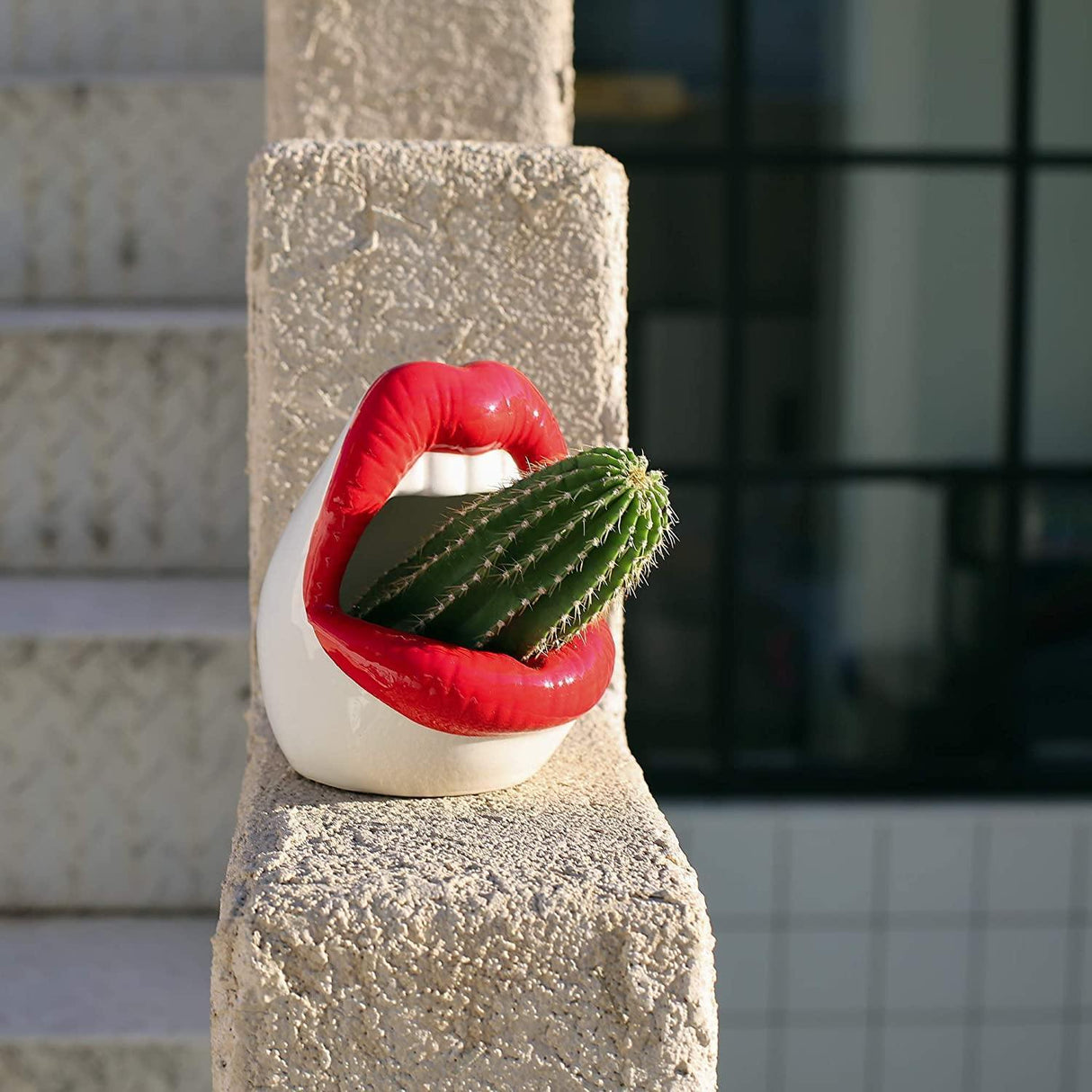 KissBloom Lippen-Keramik Blumentopf | Einzigartiges Design | Für Pflanzen & Deko | In Rot, Rosa & Lila