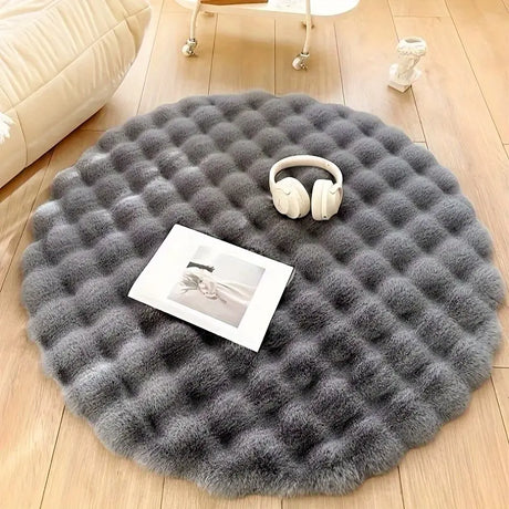 PlushCircle Rundteppich aus Kunstfell | Weich wie Kaninchenfell | Hochwertige Deko für Zuhause