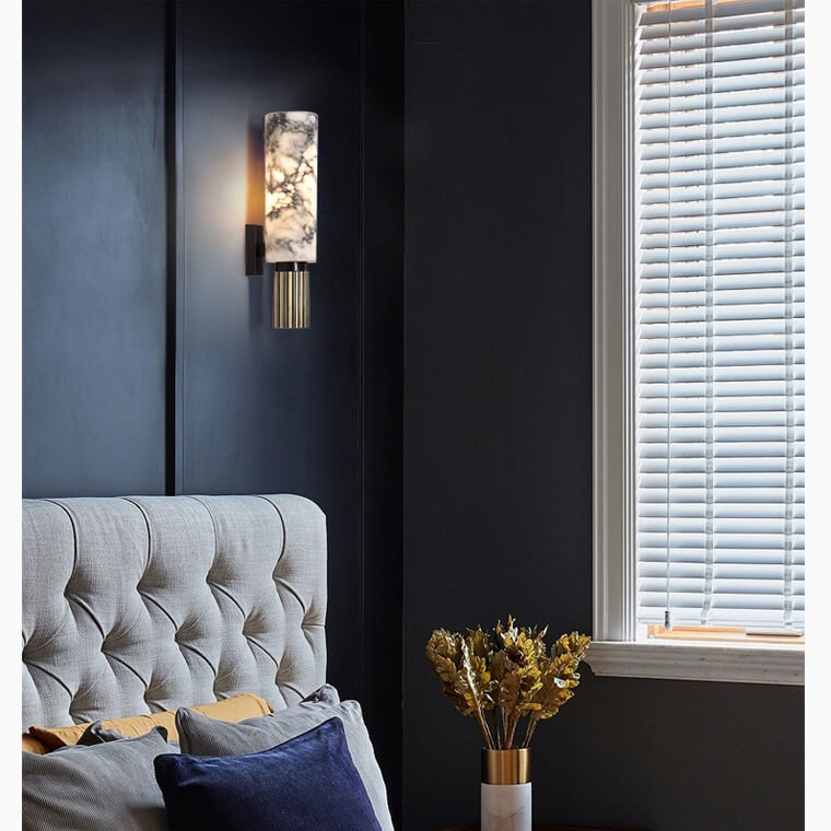 Lumineux Marmor Wandlampe | Elegante Wandleuchte | Stimmungslicht | Dekorative Wandbeleuchtung für Wohnzimmer und Flur