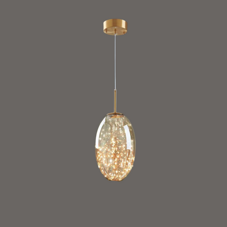 StarLuxe Moderne Graue Glas-Sternenhimmel Pendelleuchte | Dimmbar | Elegante Beleuchtung für Wohn- und Esszimmer