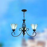 TiffanyGrande Kronleuchter | Europäisches Tiffany-Design | 3/5/6/8-Licht Hängelampe | Elegante Beleuchtung für Wohnräume