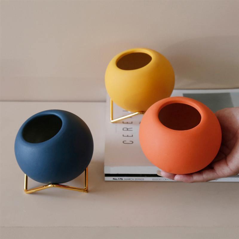ColorBloom Keramik Pflanzentopf mit Ständer | Bunte Blumentöpfe | Moderne Pflanzgefäße für Zuhause & Büro