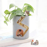 CritterHome Tierischer Blumentopf | Dekorativer Pflanztopf für Zuhause | Stil: Igel oder Hase