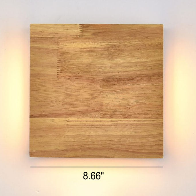 WabiLight Japanische Wabi-Sabi Holz-LED Wandlampe | Rechteckig oder Quadratisch | Warmes Ambiente