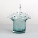 GlassBag Design-Glasvase | Modernes Korb- und Taschen-Design | Dekorative Vase | Handgefertigtes Wohnaccessoire