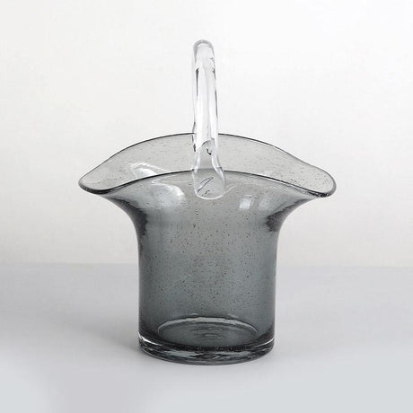 GlassBag Design-Glasvase | Modernes Korb- und Taschen-Design | Dekorative Vase | Handgefertigtes Wohnaccessoire