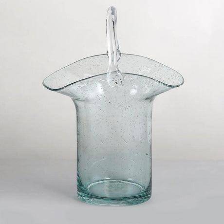 GlassBag Design-Glasvase | Modernes Korb- und Taschen-Design | Dekorative Vase | Handgefertigtes Wohnaccessoire