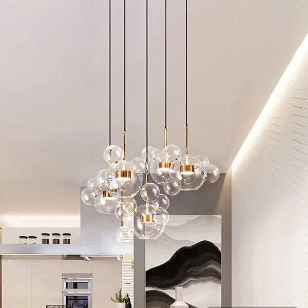 LunaBolle Elegante LED Pendelleuchte | Modernes Bubble-Design | Dimmbares Licht | Dekorative Beleuchtung für Esszimmer & Wohnzimmer