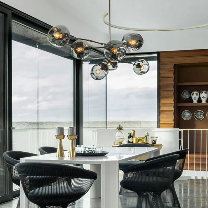 BubbleSphere Sputnik Kronleuchter mit Glaskugeln | Modernes Design | Luxuriöse Beleuchtung für Wohn- & Esszimmer