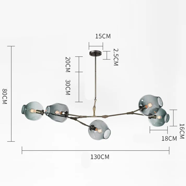 BubbleSphere Sputnik Kronleuchter mit Glaskugeln | Modernes Design | Luxuriöse Beleuchtung für Wohn- & Esszimmer