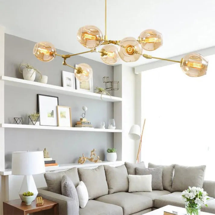 BubbleSphere Sputnik Kronleuchter mit Glaskugeln | Modernes Design | Luxuriöse Beleuchtung für Wohn- & Esszimmer