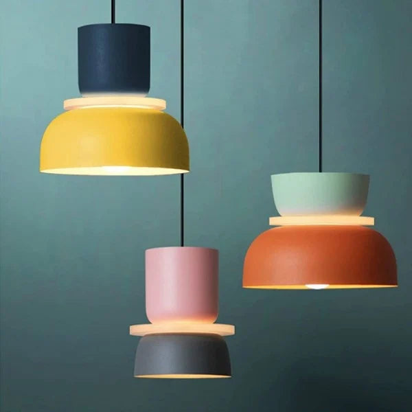NordicGlow Moderne Pendelleuchte | Skandinavisches Design | Farbige Akzente | Dimmbar | Ideal für Esszimmer & Wohnzimmer
