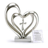 EternalBond Herz-Kreuz Tischdekoration | Symbolische Deko für Hochzeit & Zuhause | In Braun & Silber erhältlich