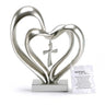 EternalBond Herz-Kreuz Tischdekoration | Symbolische Deko für Hochzeit & Zuhause | In Braun & Silber erhältlich